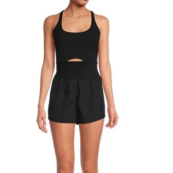 FREE PEOPLE !!! MEDIUM WORKOUT ROMPER BLACK - Picture 2 of 5